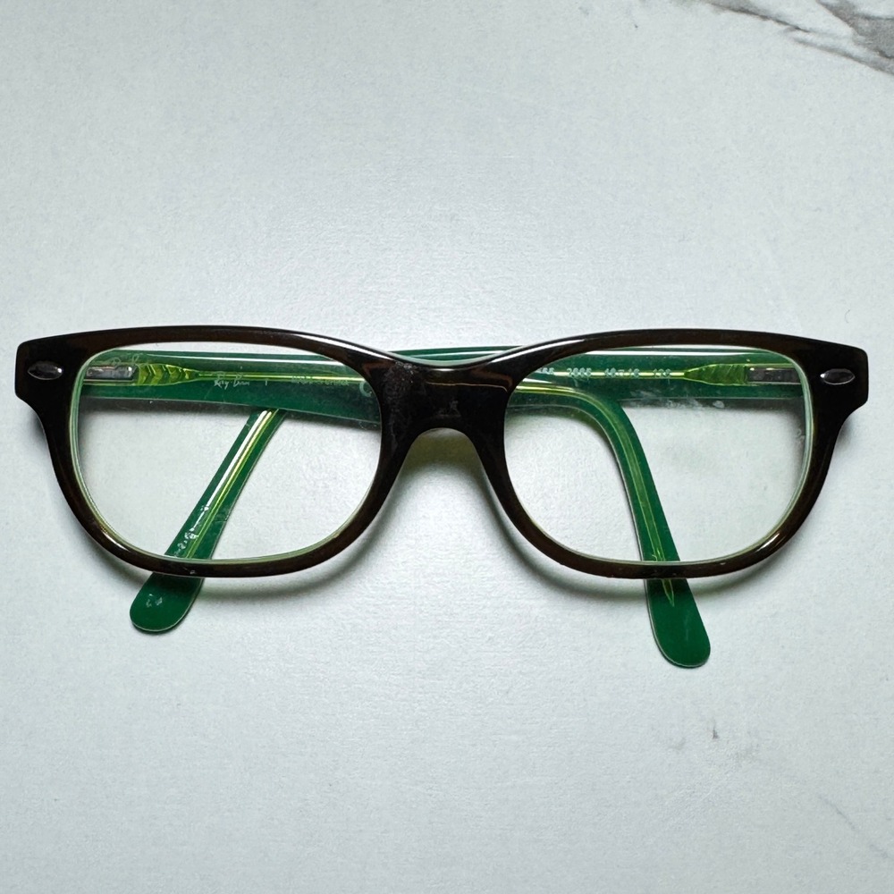 Ray-Ban RB 1555 3665 Brown Green Rectangular Eyeglasses Frames 46-16-125